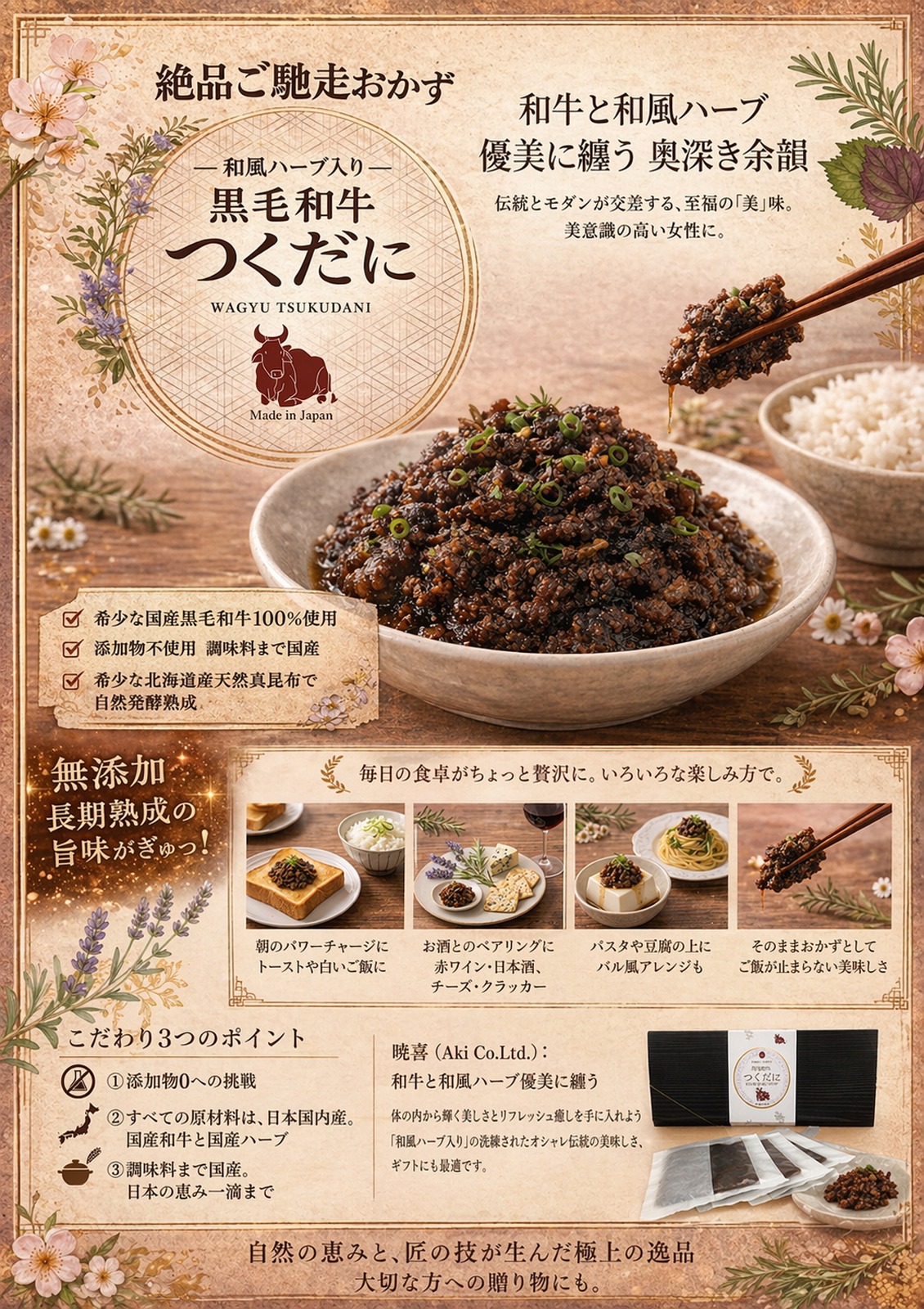 和風ハーブ入り黒毛和牛つくだに｜堺市のニュースならサカイタイムズ