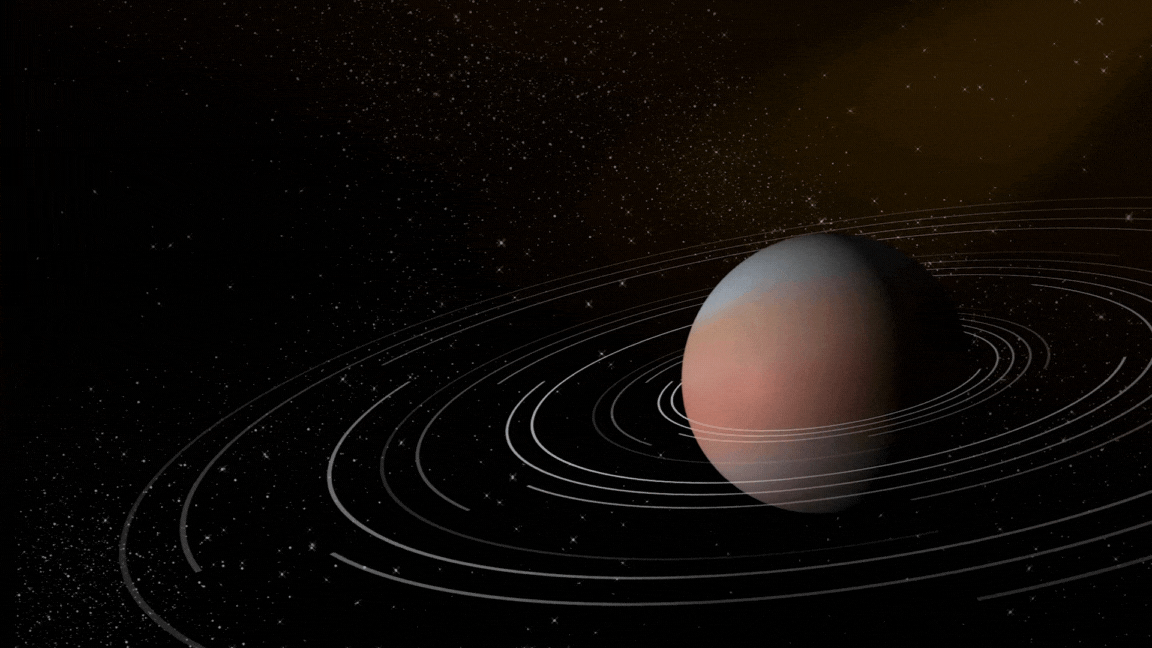 an abstract photo of a curved building with a blue sky in the background