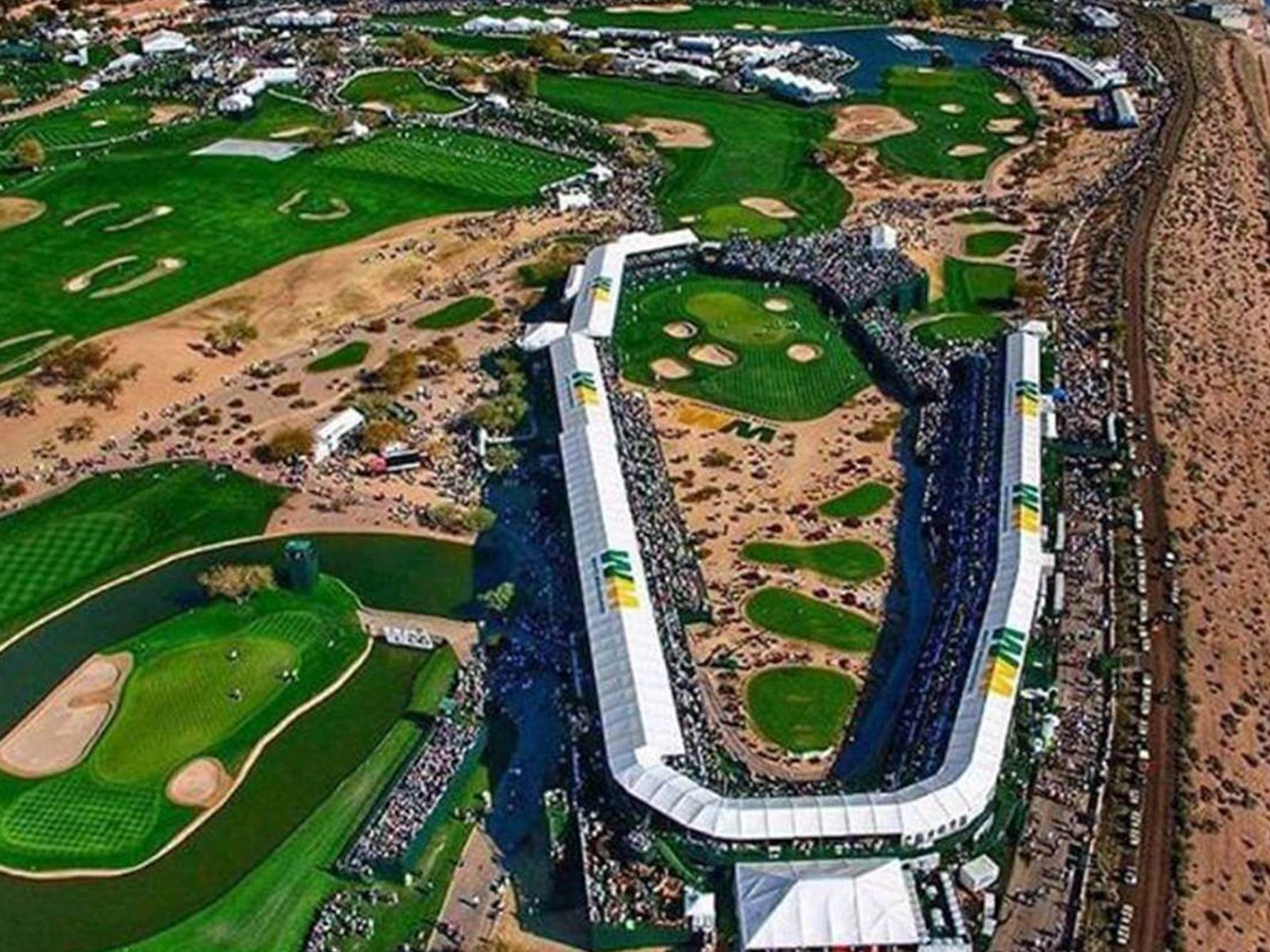 TPC Scottsdale Stadium finishing stretch close to Old Town for night plans