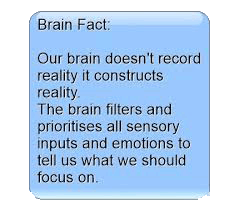 says Our brain doesn't record reality, it constructs reality