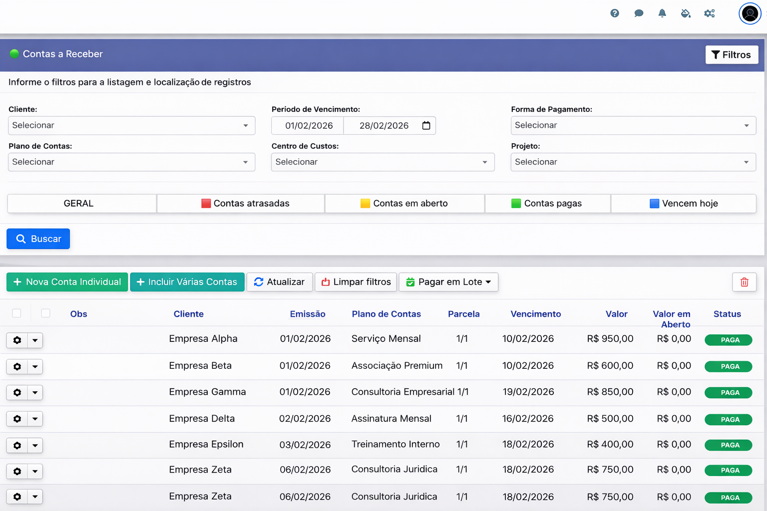 Módulo Financeiro do FORCIUS - contas a pagar e receber