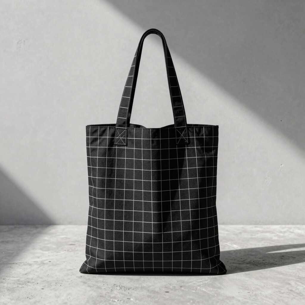 Tas Jinjing Grid Kanvas Kasar