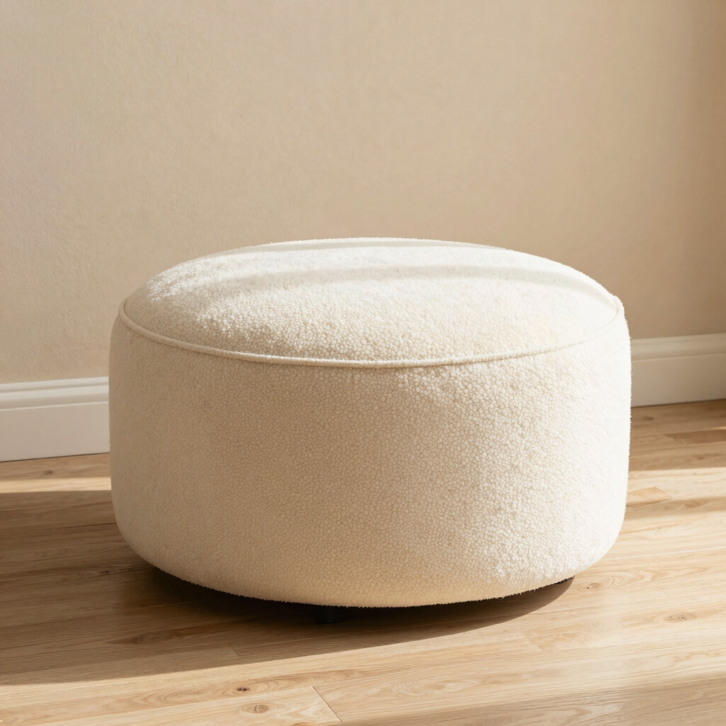 Lena Teddy Shearling Ottoman