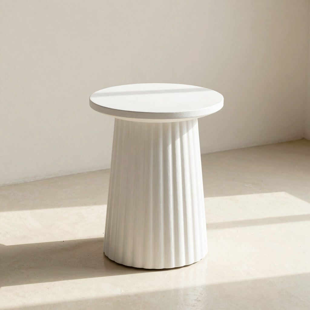Mila Fluted Oak Side Table