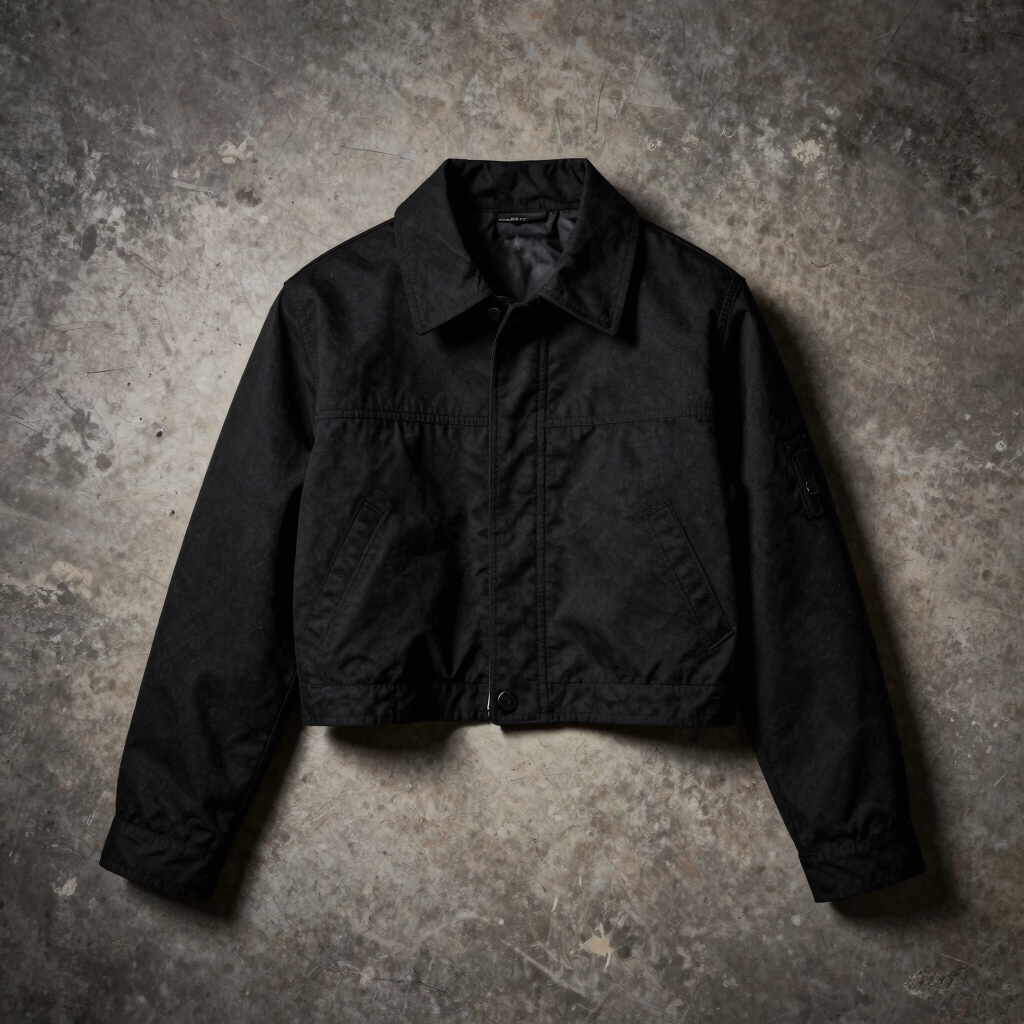 Ascetic Cropped Canvas Jacket