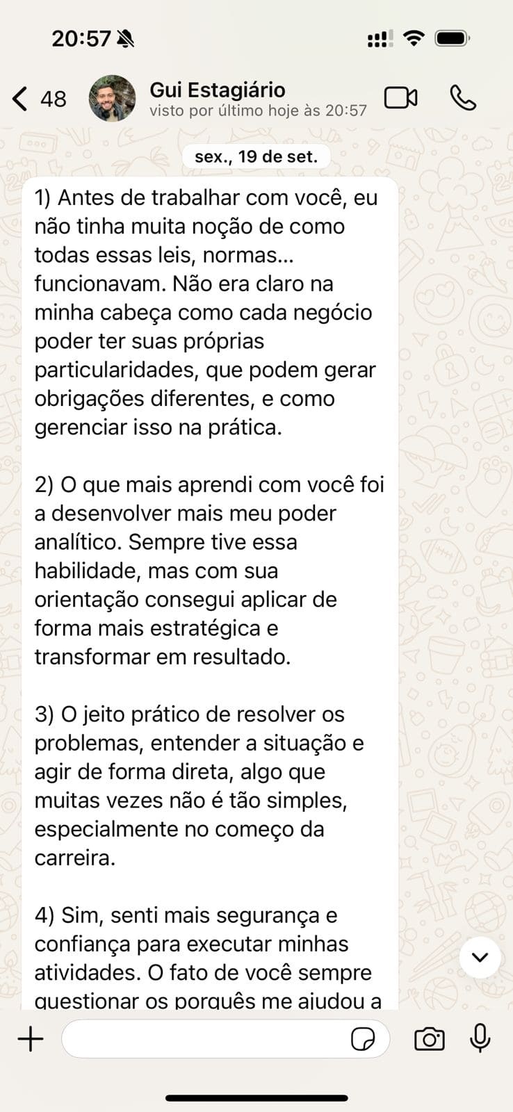 Depoimento de aluna 4 do curso Do Zero ao Planner Ambiental