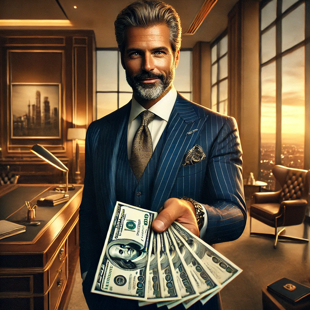 Ernest Money fanning money