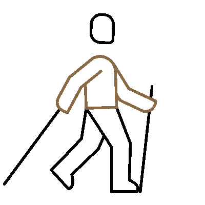 Wanderer der sich bewegt