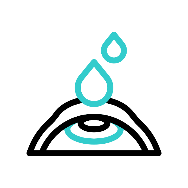 gif gotas sobre el ojo cónrea y superfície ocular