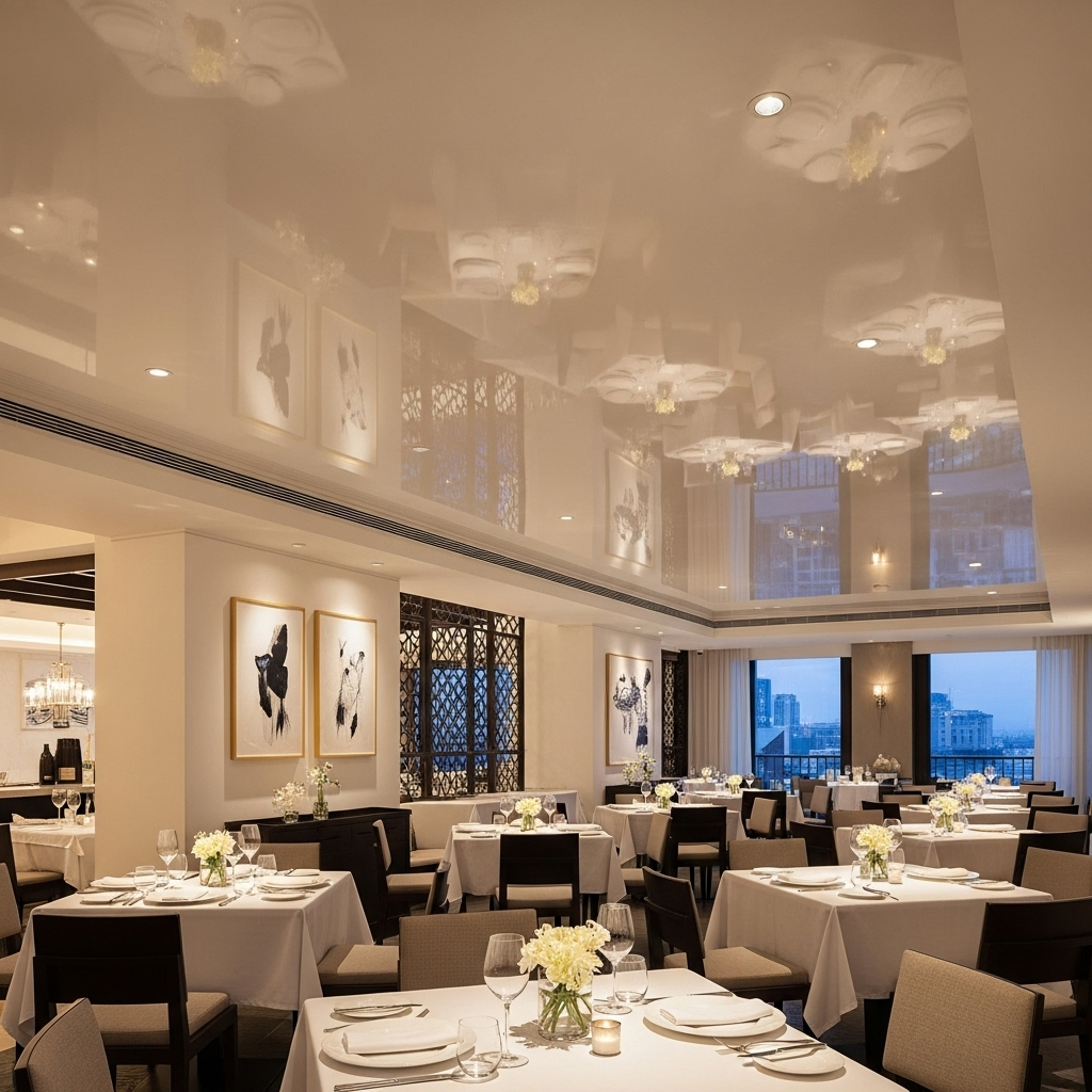 Hochglanz Spanndecke Restaurant Karlsruhe