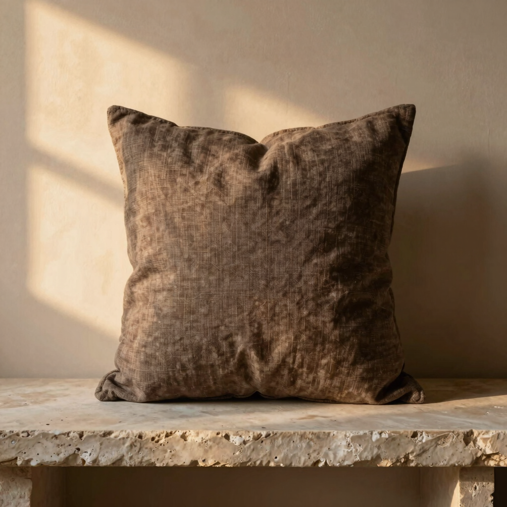 Umber Slub Linen Cushion