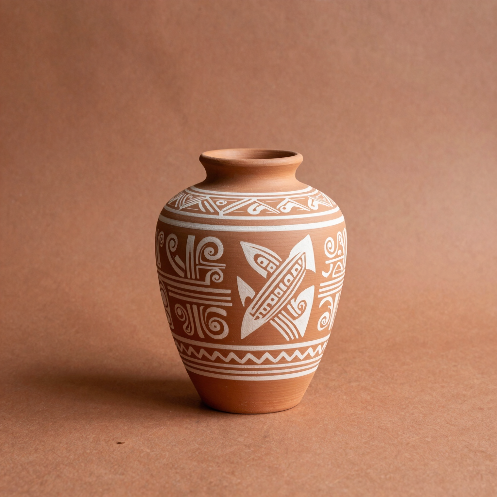 Hand-Painted Warli Terracotta Vase