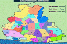 Map of Durgapur Municipal Corporation Wards 