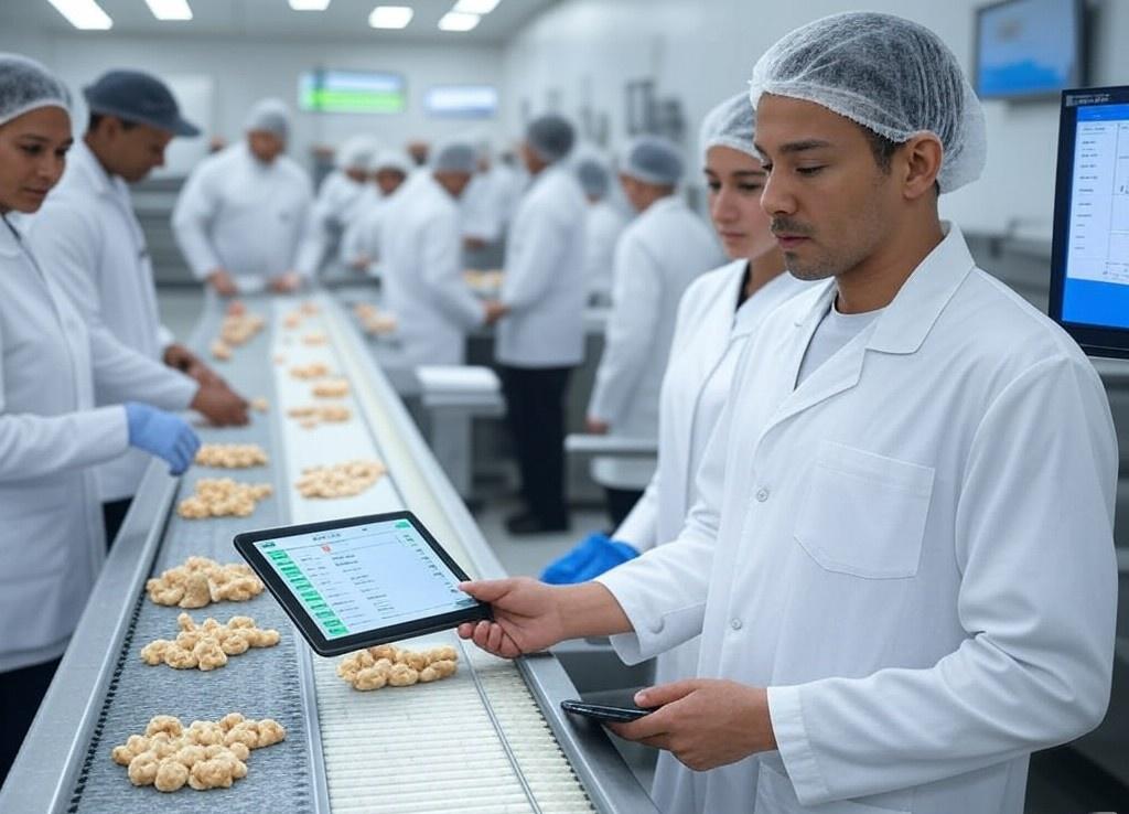 Profesional realizando una auditoría interna en seguridad alimentaria