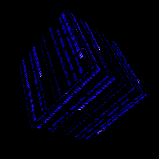 a building with a blue light shining on it