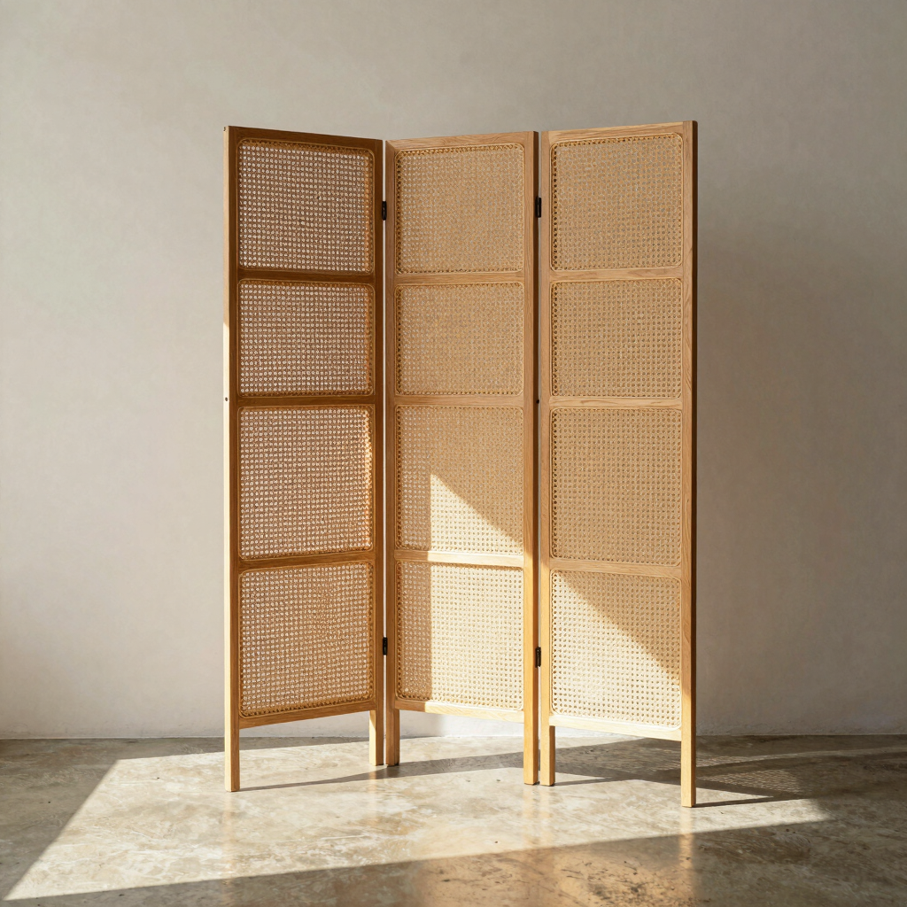 Hargrave Folding Rattan Screen