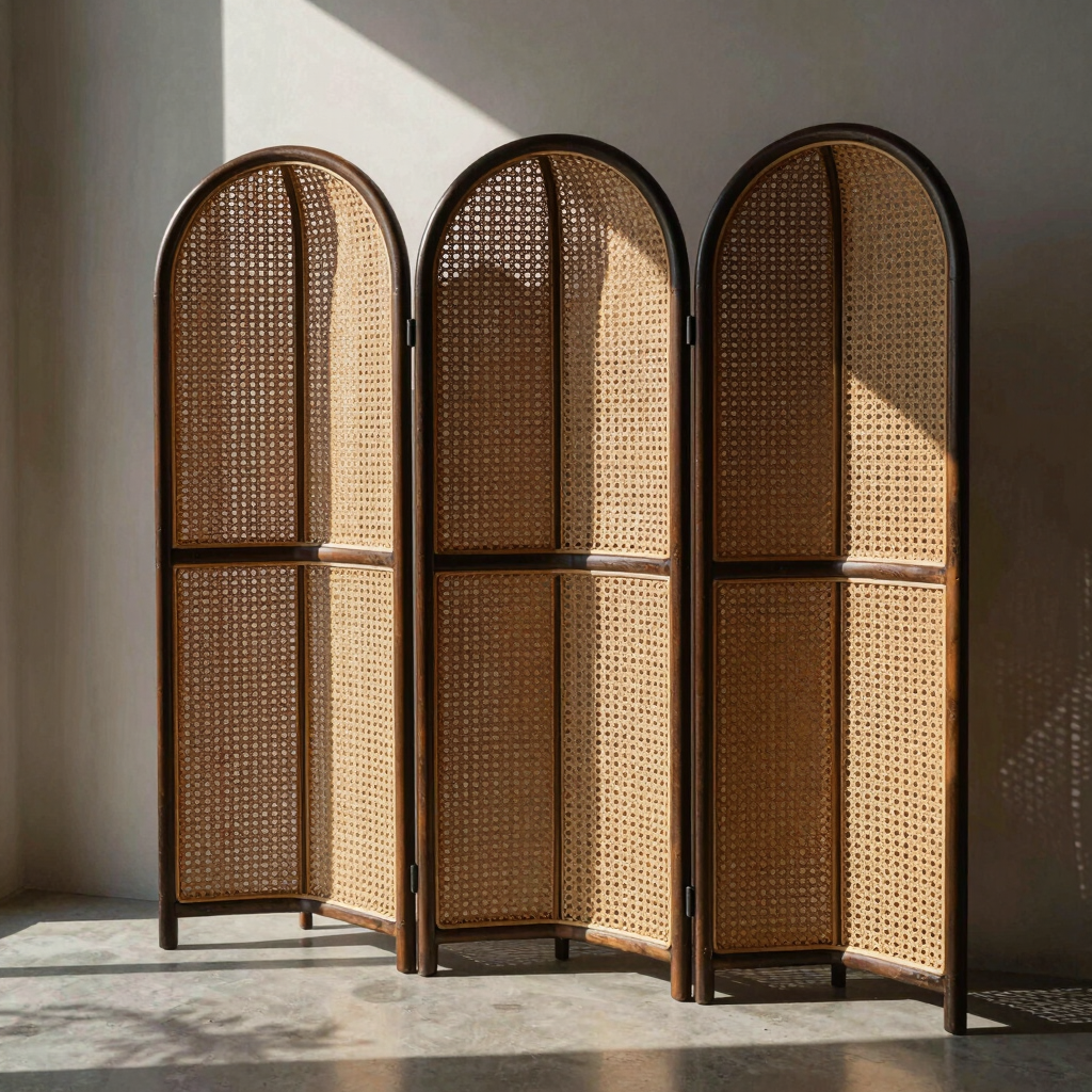 Bramwell Curved Rattan Divider