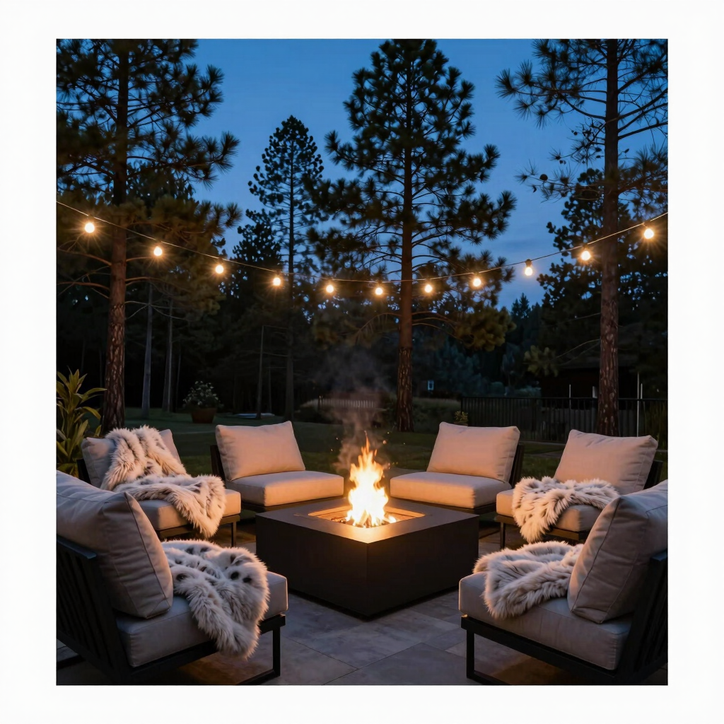 Twilight Bonfire & Barbecue Setup