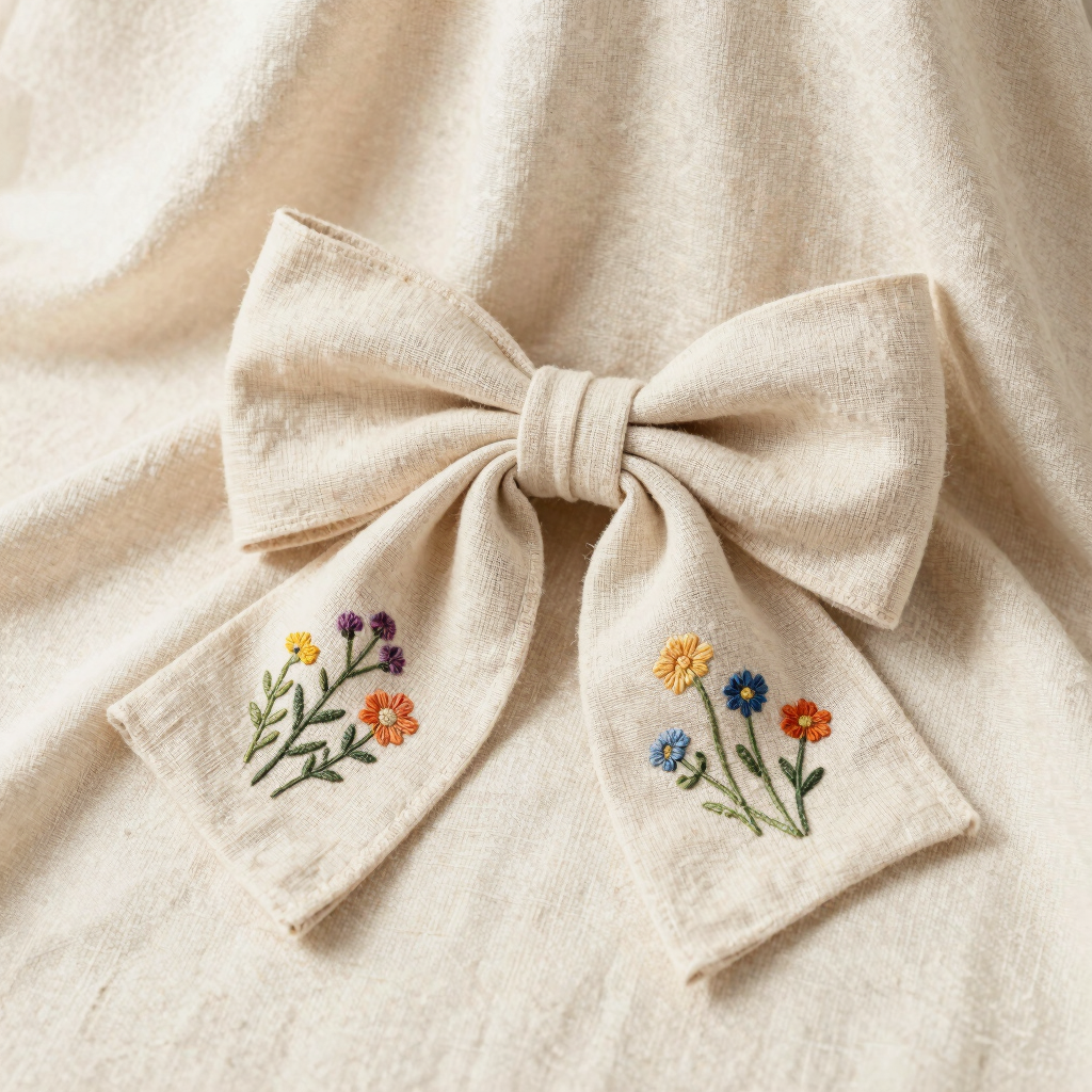 Meadow Flora Linen Bow