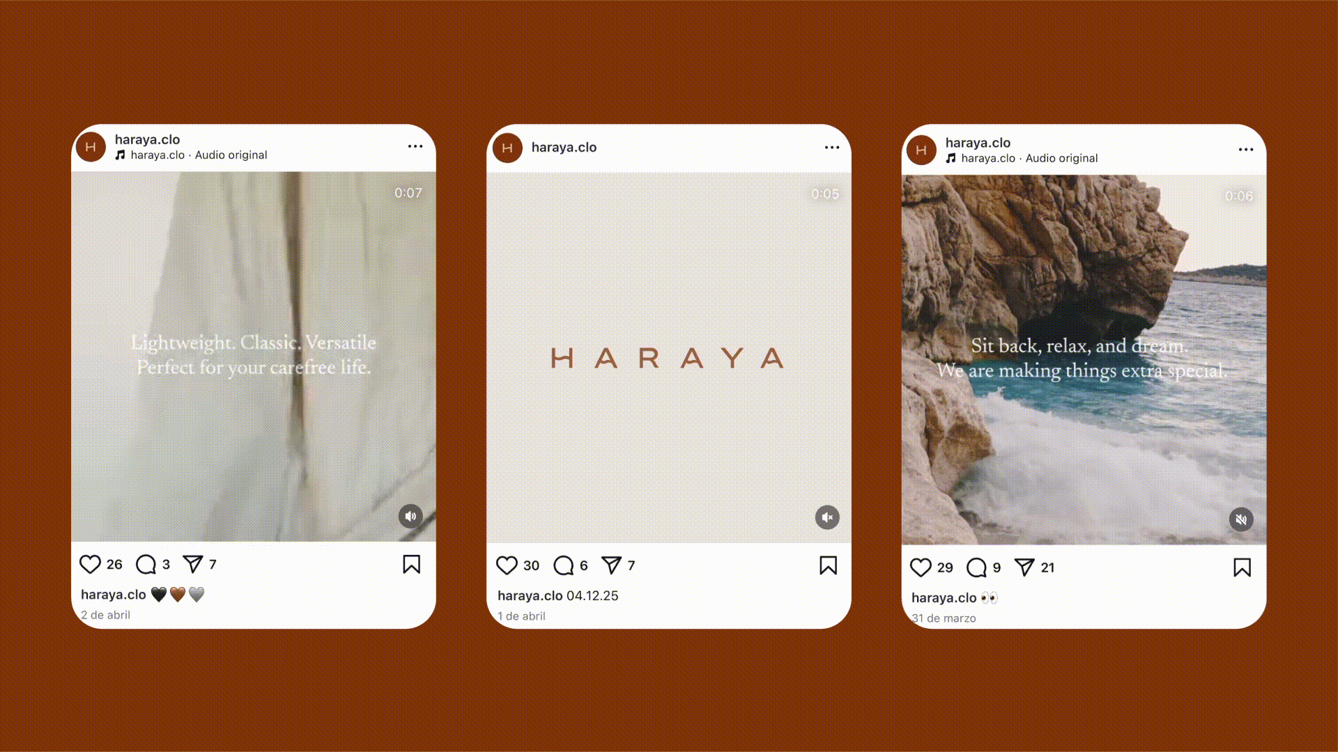 a group of three instagrams of a photo of a fabric and ocean