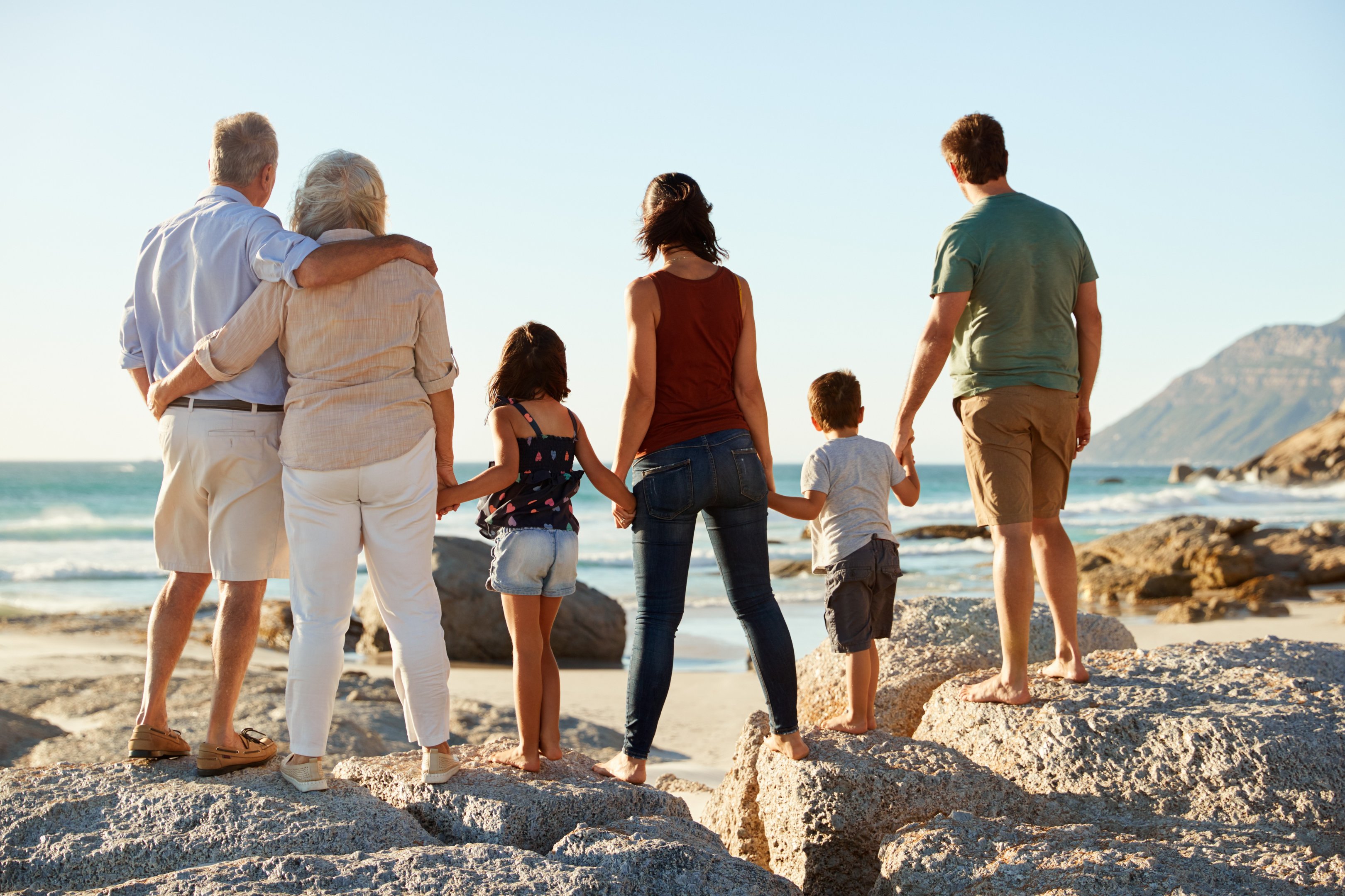 Family on beach