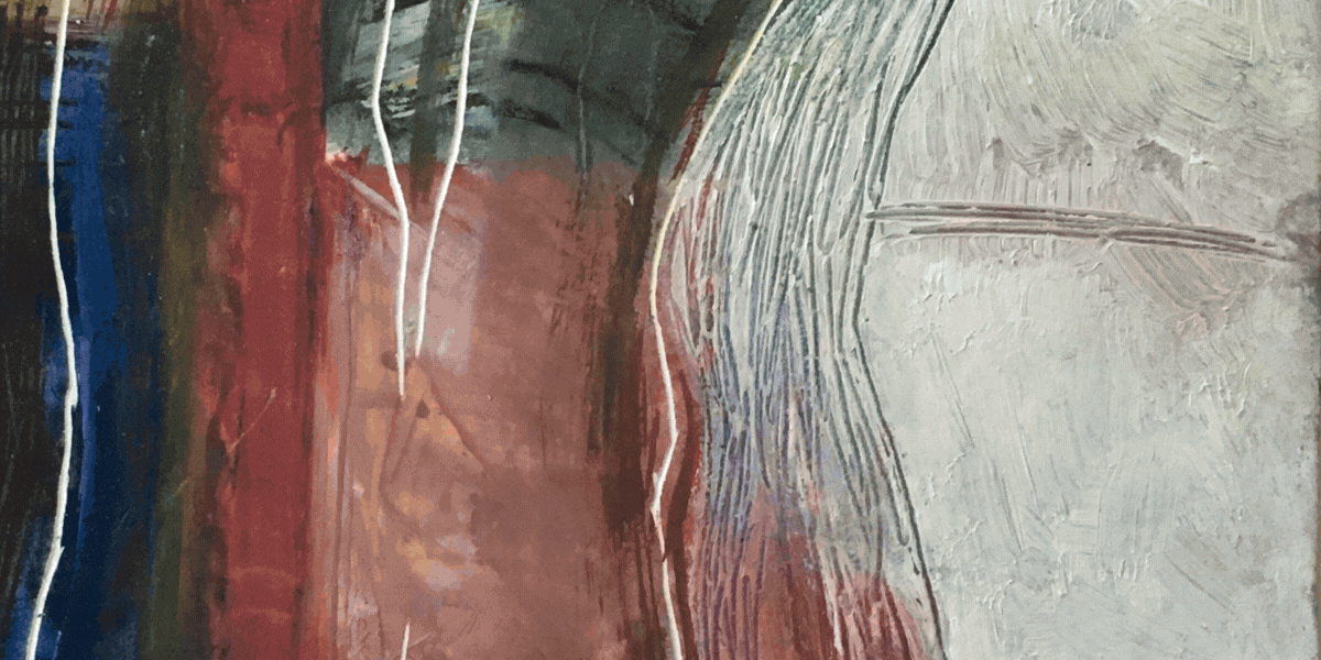 an abstract photo of a curved building with a blue sky in the background