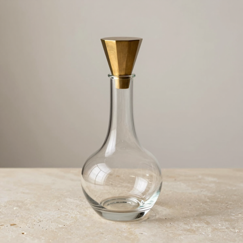 Decantador Cristal Soplado y Latón