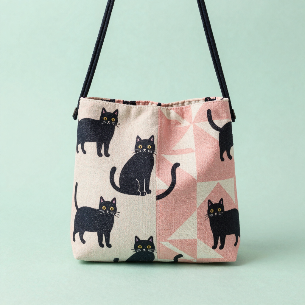 Mini Bolso Reversible Gatitos Lunares