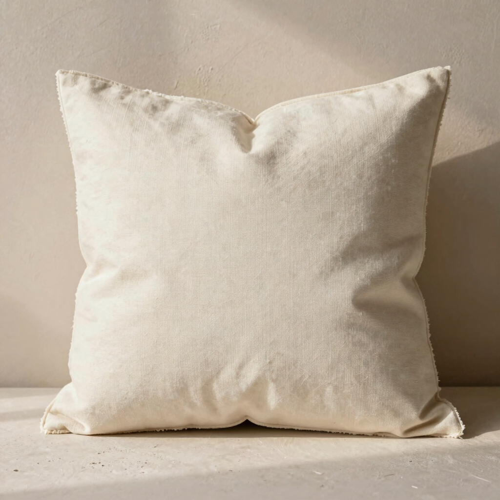 Raw-Edge Canvas Pillow Cover