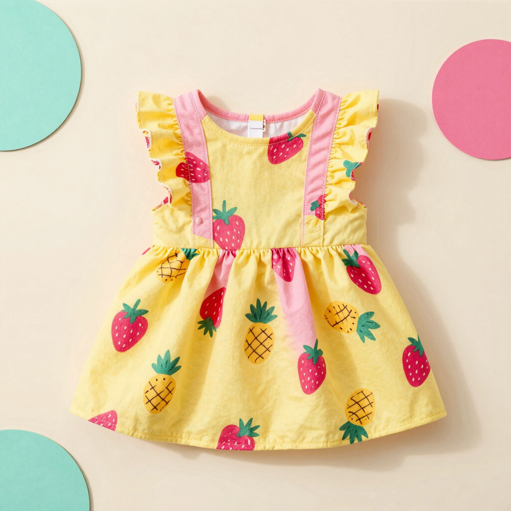 Vestido de Fiesta Fresa y Piña