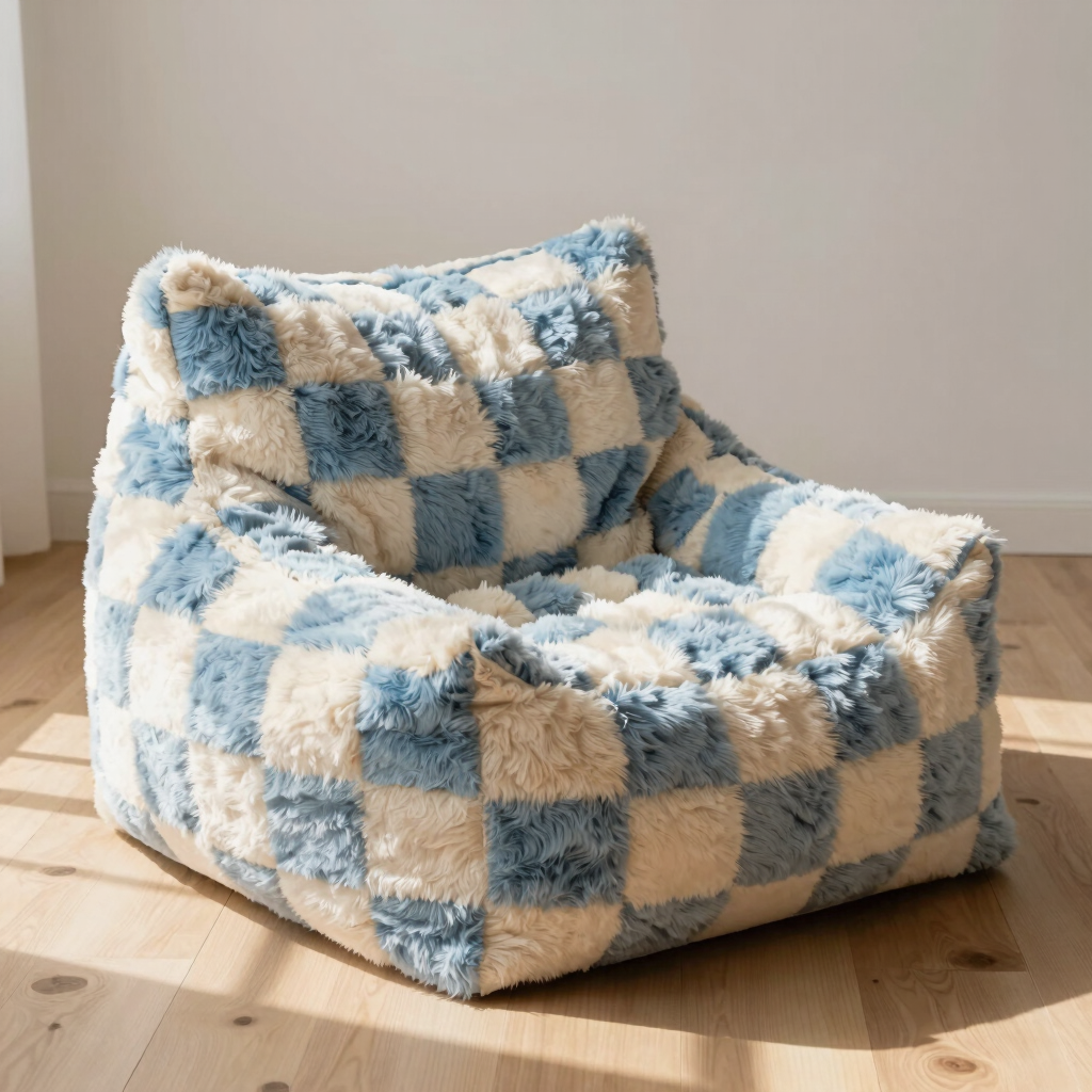 Lumi Checkered Faux Fur Lounger