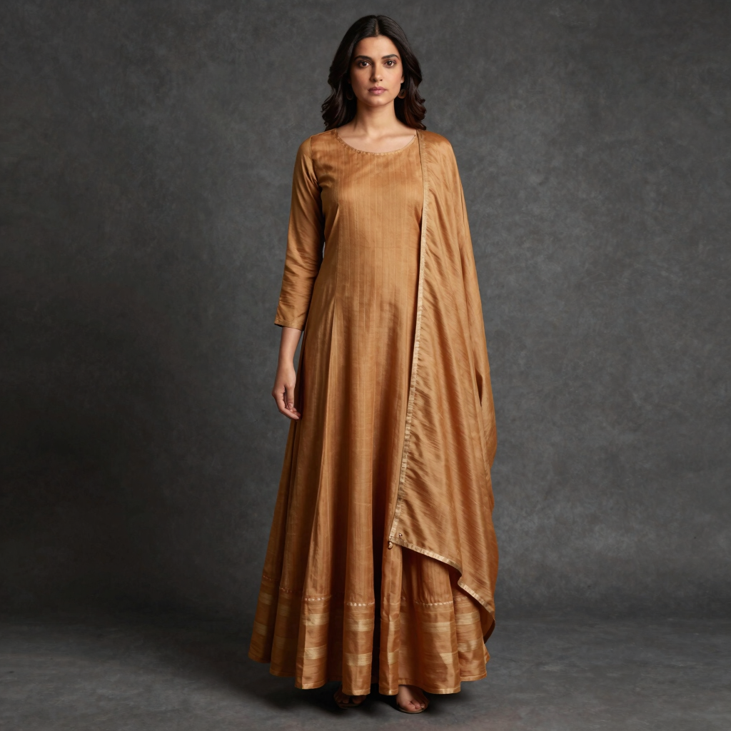 Ochre Silk Chanderi Sharara Set