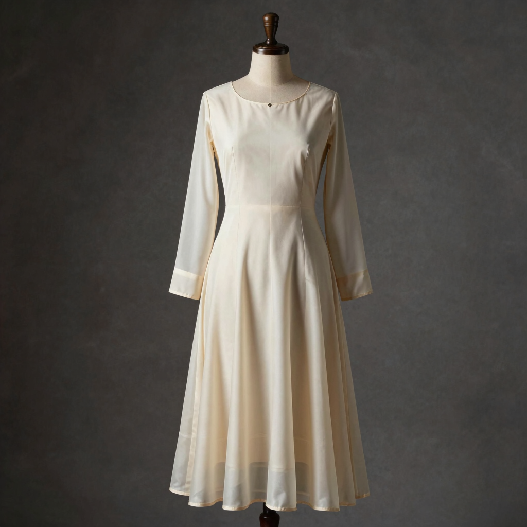Hand-Embroidered Ivory Organza Anarkali