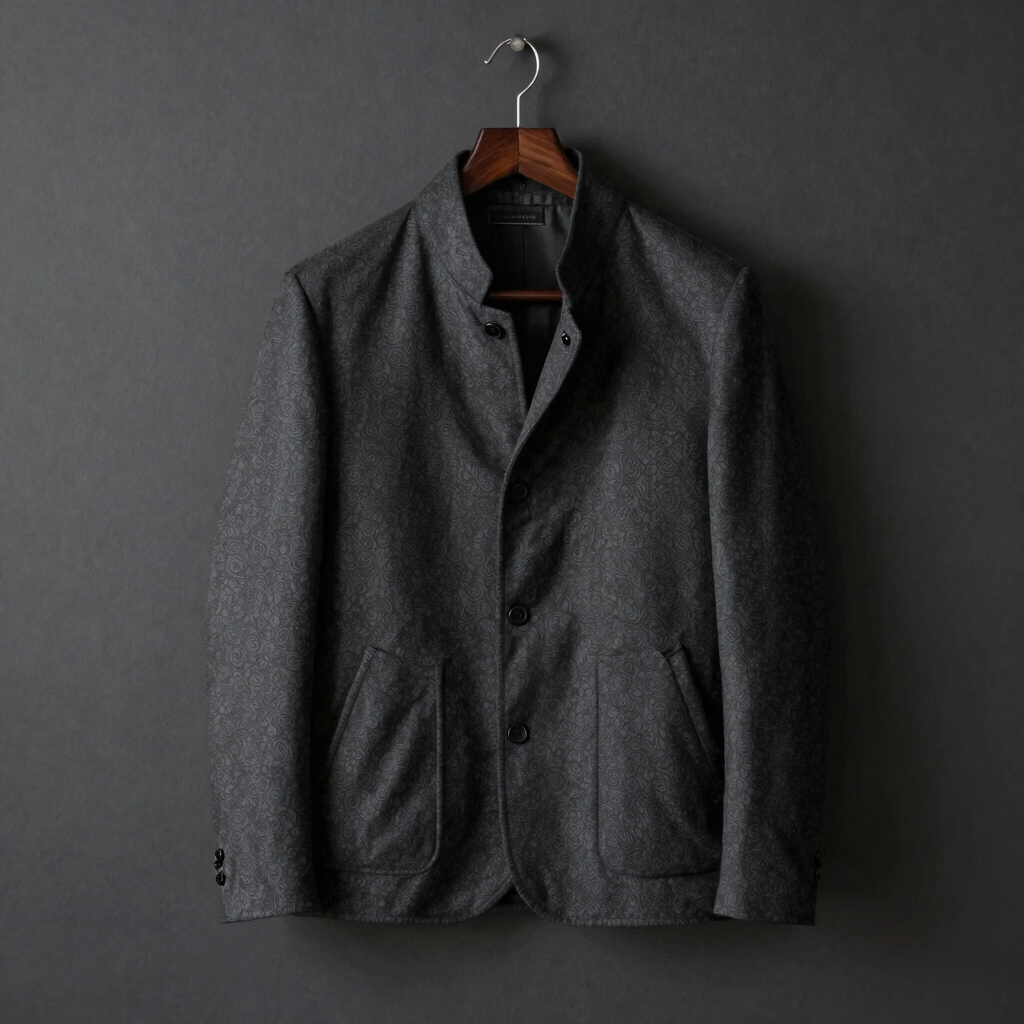 Charcoal Pashmina Bandhgala Jacket