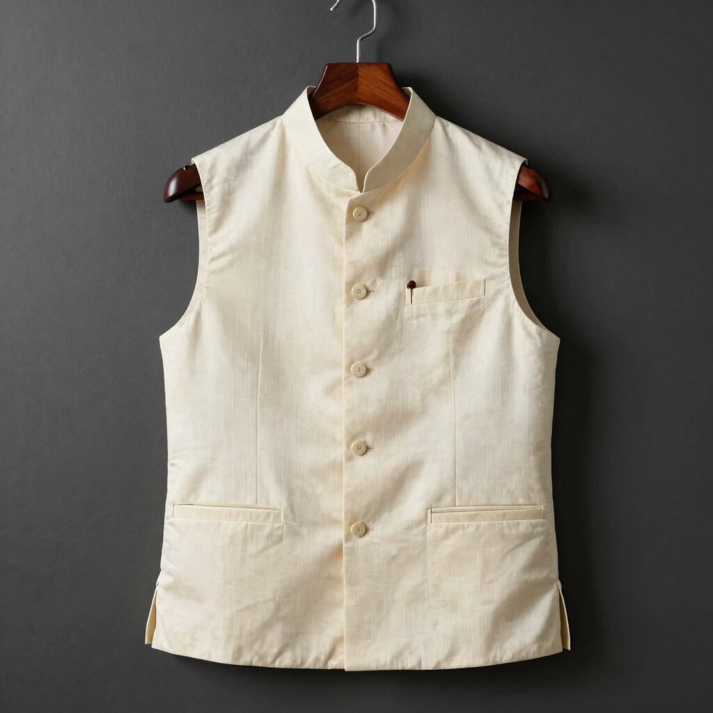 Tussar Silk Bandhgala Nehru Vest