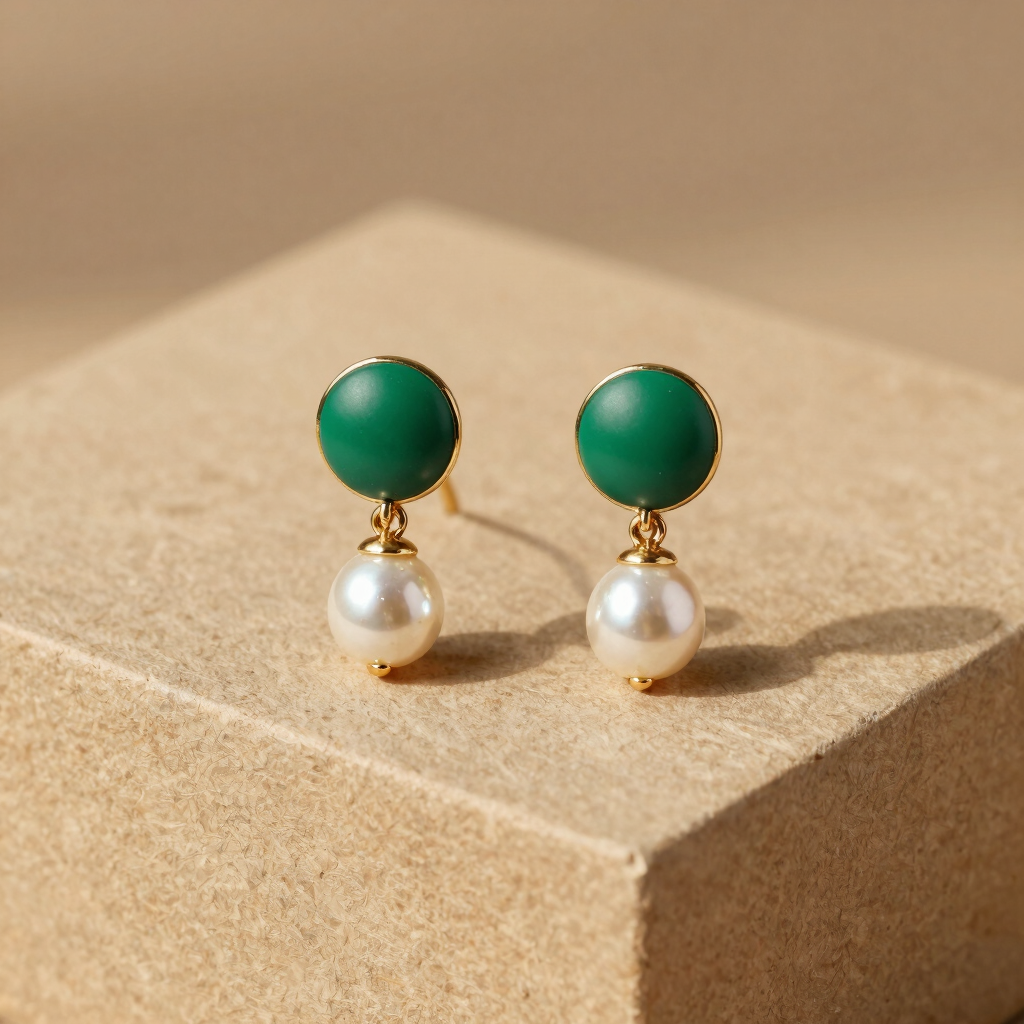 Forest Green Chandbali Earrings