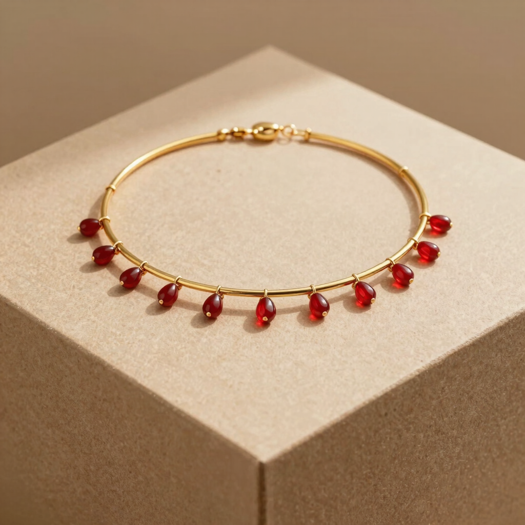 Hasli Collar with Crimson Drops