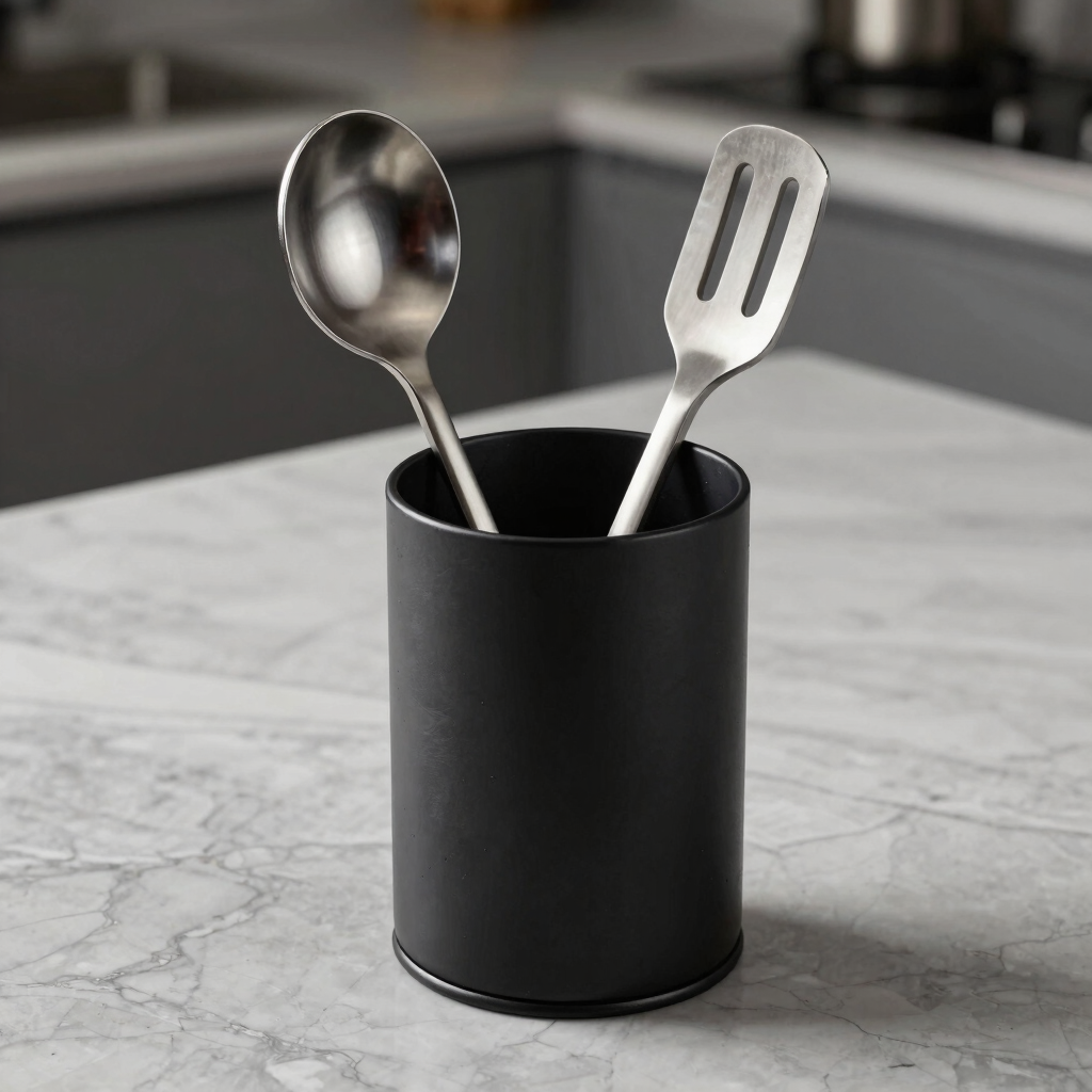 Matte Black Kitchen Utensil Carousel