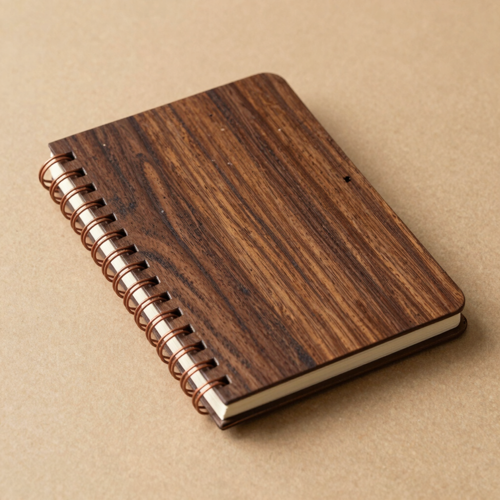 Libreta Espiral con Portada de Madera