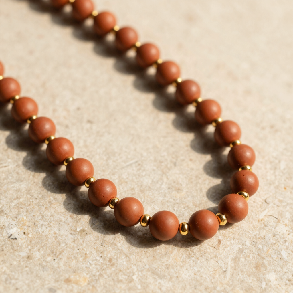 Collier de Perles d'Argile et Or