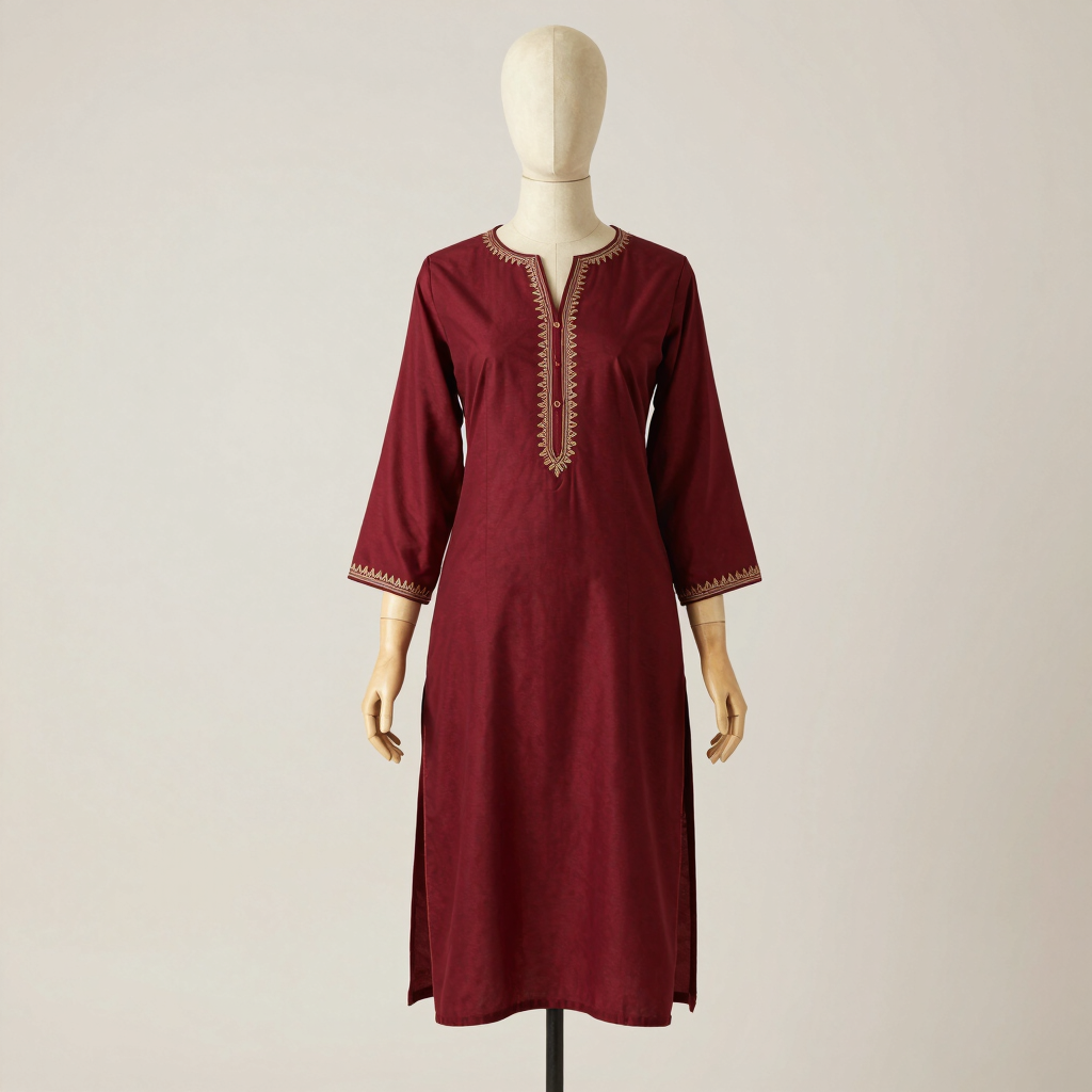 Scarlet Sage Handloom Cotton Kurti