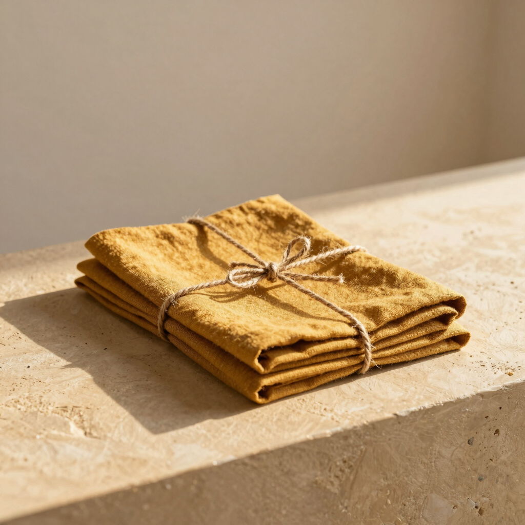 Set de Servilletas de Lino Ocre