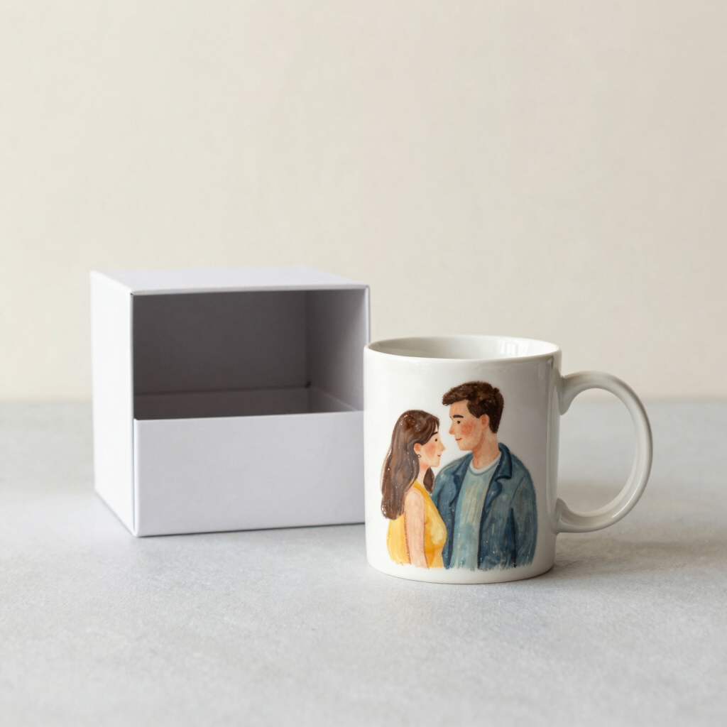 Pocillo de Amor Pareja Ilustrada