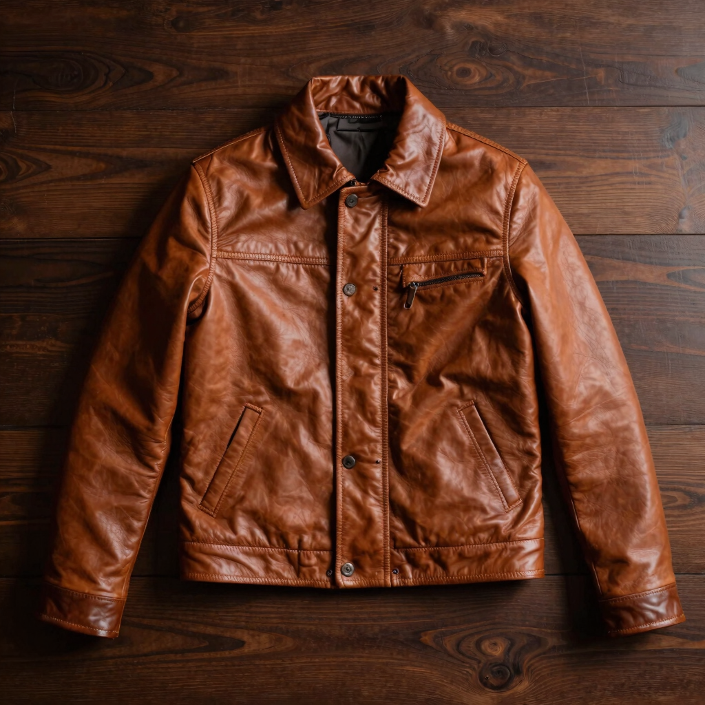 Chaqueta Sastre en Cuero Cognac