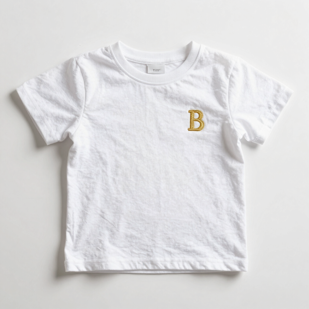 T-Shirt Premium Brodé Or