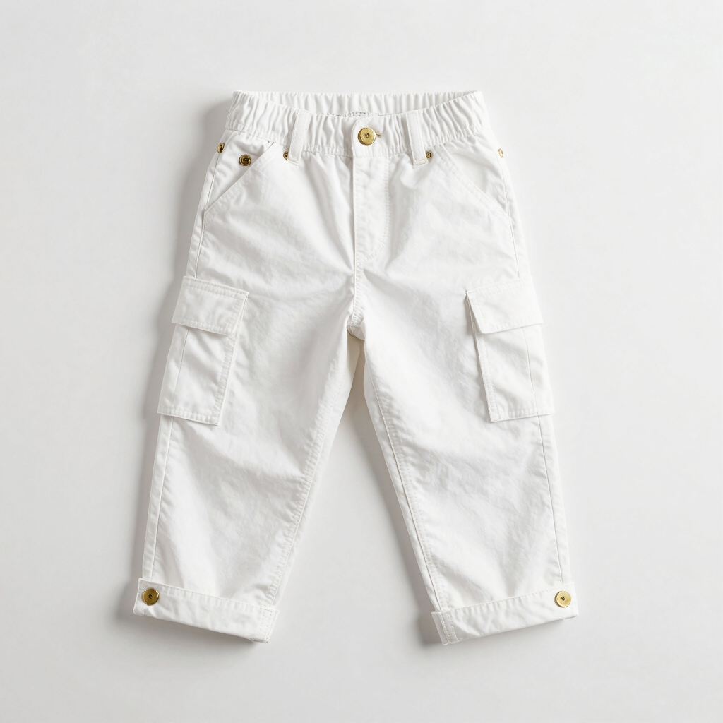 Pantalon Cargo Structuré Blanc