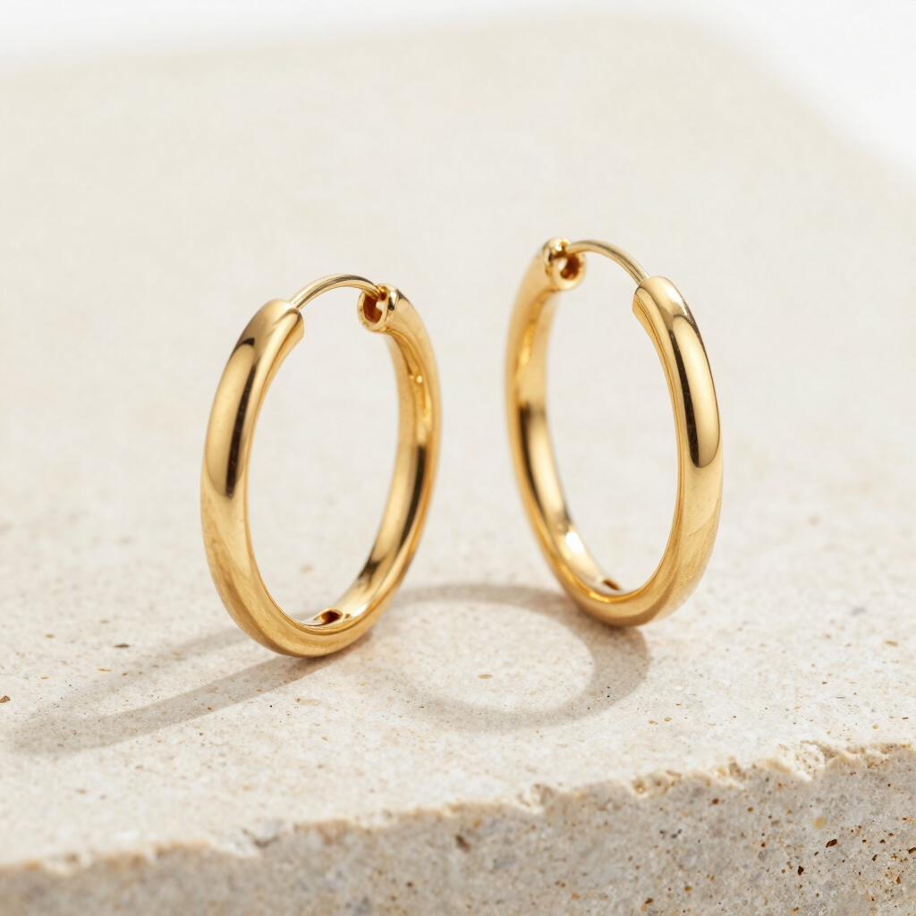 Helena Bold Gold Hoop Earrings