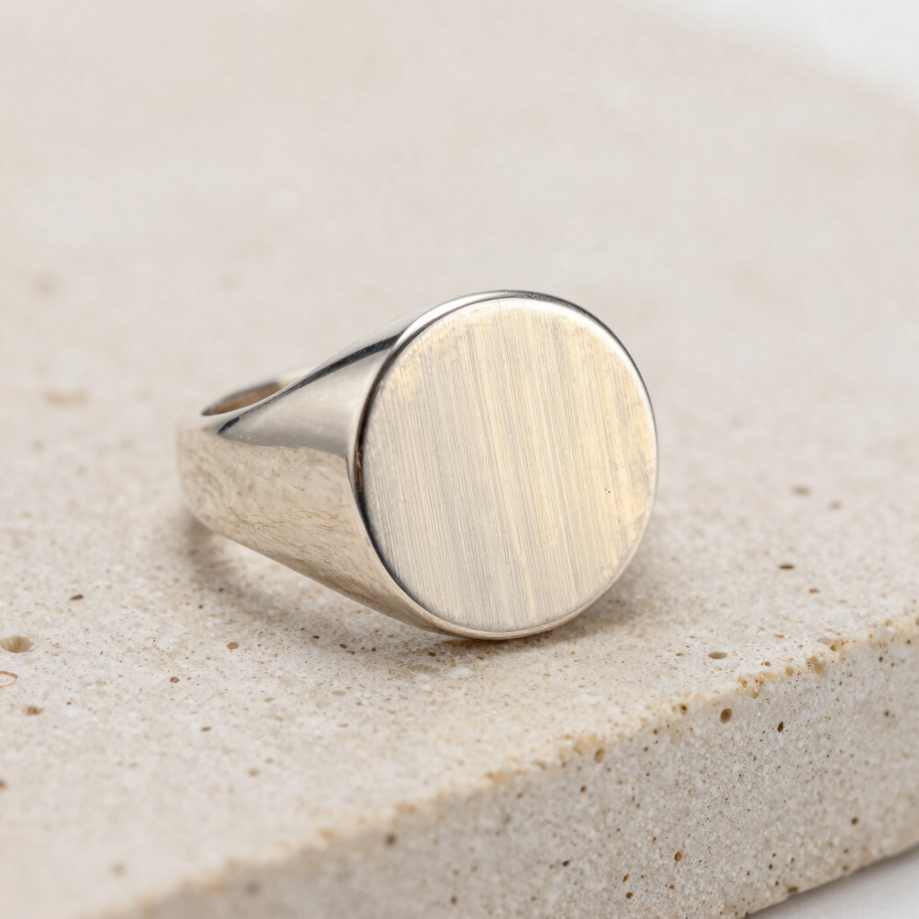 Sovereign Silver Signet Ring