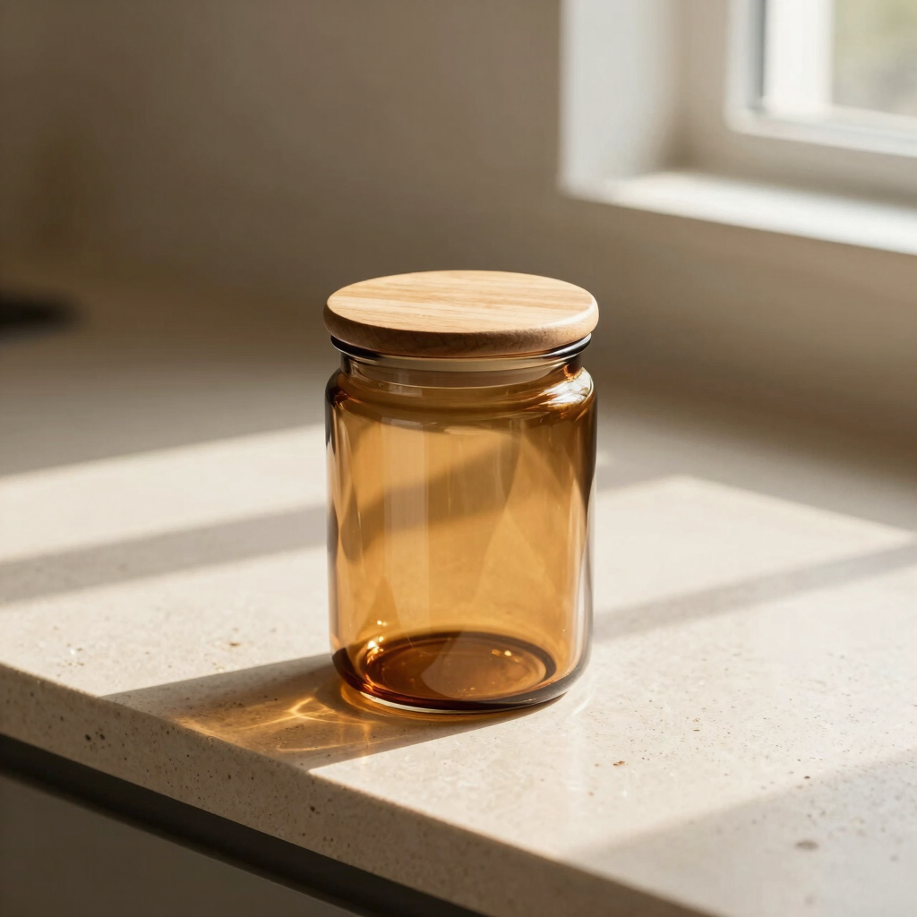 Amber Glass Coffee Canister