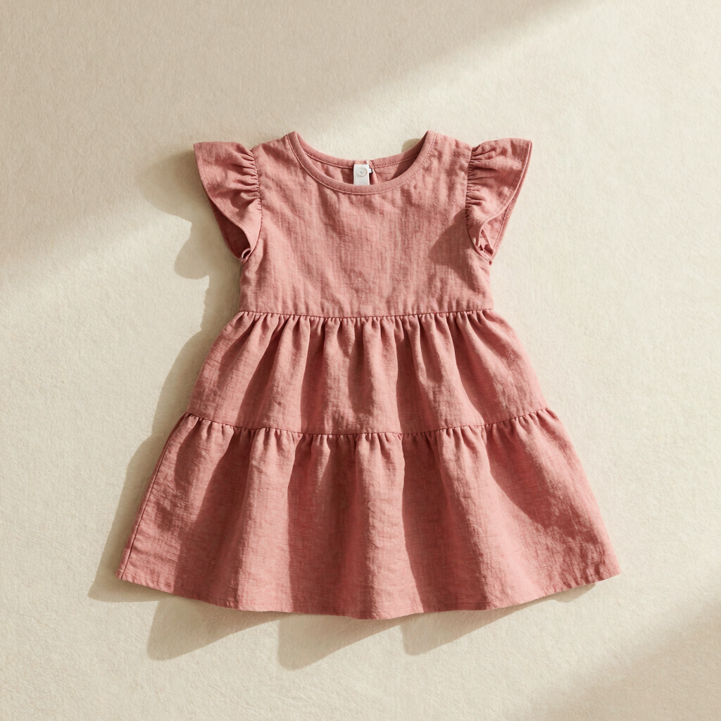 Linen Tiered Toddler Dress